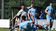 Das Turnier am Samstag in Geschwand: Oliver Seybold (li., Spielertrainer SG Geschwand/Wolfsberg ) im Zweikampf mit Julian Hofmann vom TSV Ebermannstadt. Das Turnier am Samstag in Geschwand: Oliver Seybold (li., Spielertrainer SG Geschwand/Wolfsberg ) im Zweikampf mit Julian Hofmann vom TSV Ebermannstadt.