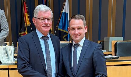 Landrat Johannes Maciejonczyk mit seinem Stellvertreter, Wolfgang Möhrlein Landrat Johannes Maciejonczyk mit seinem Stellvertreter, Wolfgang Möhrlein