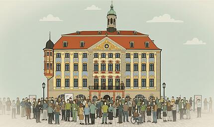 Rathaus Coburg Der Andrang ist groß: Bis zu 400 Frauen und Männer könnten sich bei der Kommunalwahl im März 2026 um einen Platz im neuen Coburger Stadtrat bewerben. Der Stadtrat tagt im Coburger Rathaus.