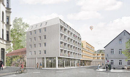 Im ehemaligen Gebäude der Wohnbau in der Heiligkreuzstraße in Coburg soll „Junges Wohnen“ entstehen. Im Erdgeschoss ist eine Kindertagestätte geplant. Im ehemaligen Gebäude der Wohnbau in der Heiligkreuzstraße in Coburg soll „Junges Wohnen“ entstehen. Im Erdgeschoss ist eine Kindertagestätte geplant.