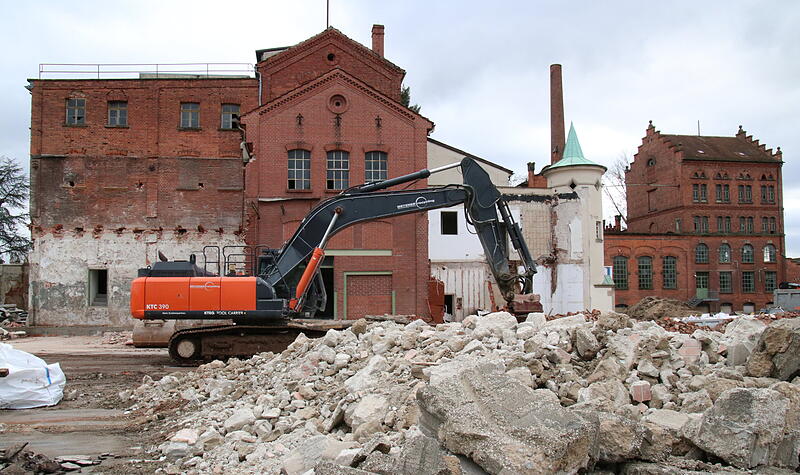 Bagger und Baustelle am Maisel-Gelände in Bamberg Bagger und Baustelle am Maisel-Gelände in Bamberg