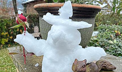 Ob es bald für einen Mini-Schneemann wie am 20. November 2025 im Landkreis Forchheim reichen wird, bleibt offen.Forchheim & Fränkische Schweiz Ob es bald für einen Mini-Schneemann wie am 20. November 2025 im Landkreis Forchheim reichen wird, bleibt offen.