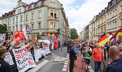 Demonstrationen in der Bamberger Innenstadt.Zwei politische Demonstrationen in Bamberg Demonstrationen in der Bamberger Innenstadt.Zwei politische Demonstrationen in Bamberg