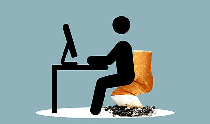 ist Sitzen das neue Rauchen? Illustration: Franziska Schäfer