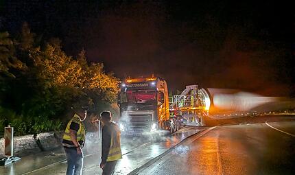 Windradtransport durch Kulmbach Windradtransport durch Kulmbach