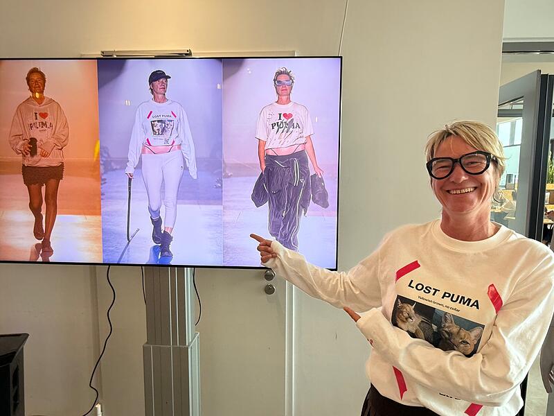 Puma In der Puma-Kantine in Herzogenaurach können alle Mitarbeiter Simone Hoyer bei ihrem großen Auftritt bewundern: Die Puma-Managerin präsentierte bei der Fashion Week in Paris die Kollektion des Labels Doublet.