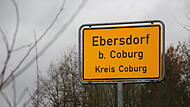 Ebersdorf bei Coburg Kreis Coburg - Ortsschild Dezember 2024 Ebersdorf bei Coburg Kreis Coburg - Ortsschild Dezember 2024