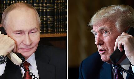 Donald Trump und Wladimir Putin telefonieren. Donald Trump und Wladimir Putin telefonieren.