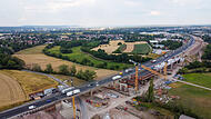 Aurachtalbrücke A3-Ausbau Die Autobahnbrücke Frauenaurach: Der A3-Ausbau geht voran.