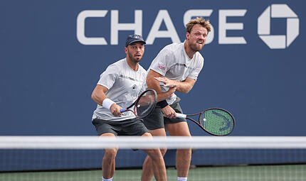 Kevin Krawietz und Tim Pütz: Schnelles Aus in Cincinnati Kevin Krawietz (vorne) und Tim Pütz sind beim Masters in Cincinnati schon in Runde 1 ausgeschieden.